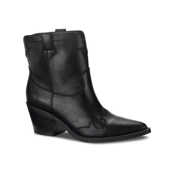 Sun + Stone Shoes - Sun Stone Womens 9.5 M Black Brenna Faux Leather Western Cowboy Boots NIB GU7